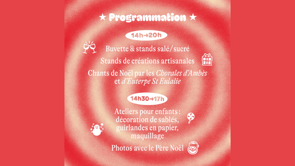 Programme du marché de Noël Lac C, Bordeaux | Plateau Urbain